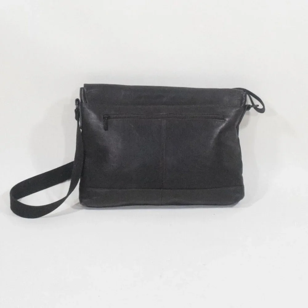 Kenneth Cole Dark Brown Leather Laptop Bag Satchel Briefcase